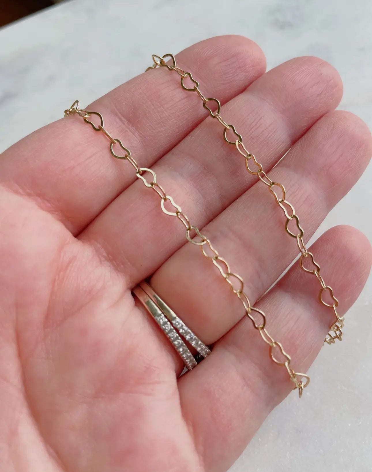 Gold Heart Chain Bracelet