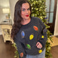 Sequin Lights Charcoal Corded Crew