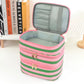 Striped Makeup Multi-Zipper Bag *PRE ORDER*
