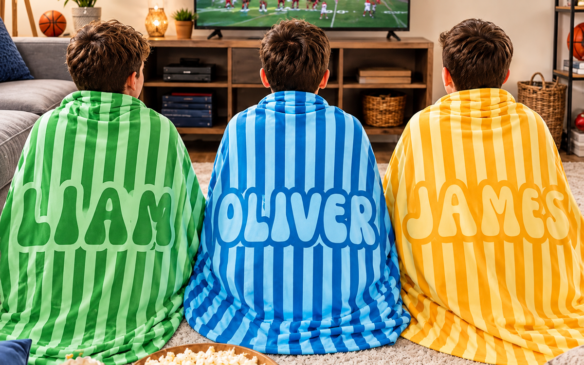 Custom Name Stripe Blanket *PRE ORDER*