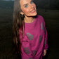 Magenta Glitter Ghost Corded Crew