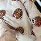 Pink/Orange Sequin Turkey Corded Crews