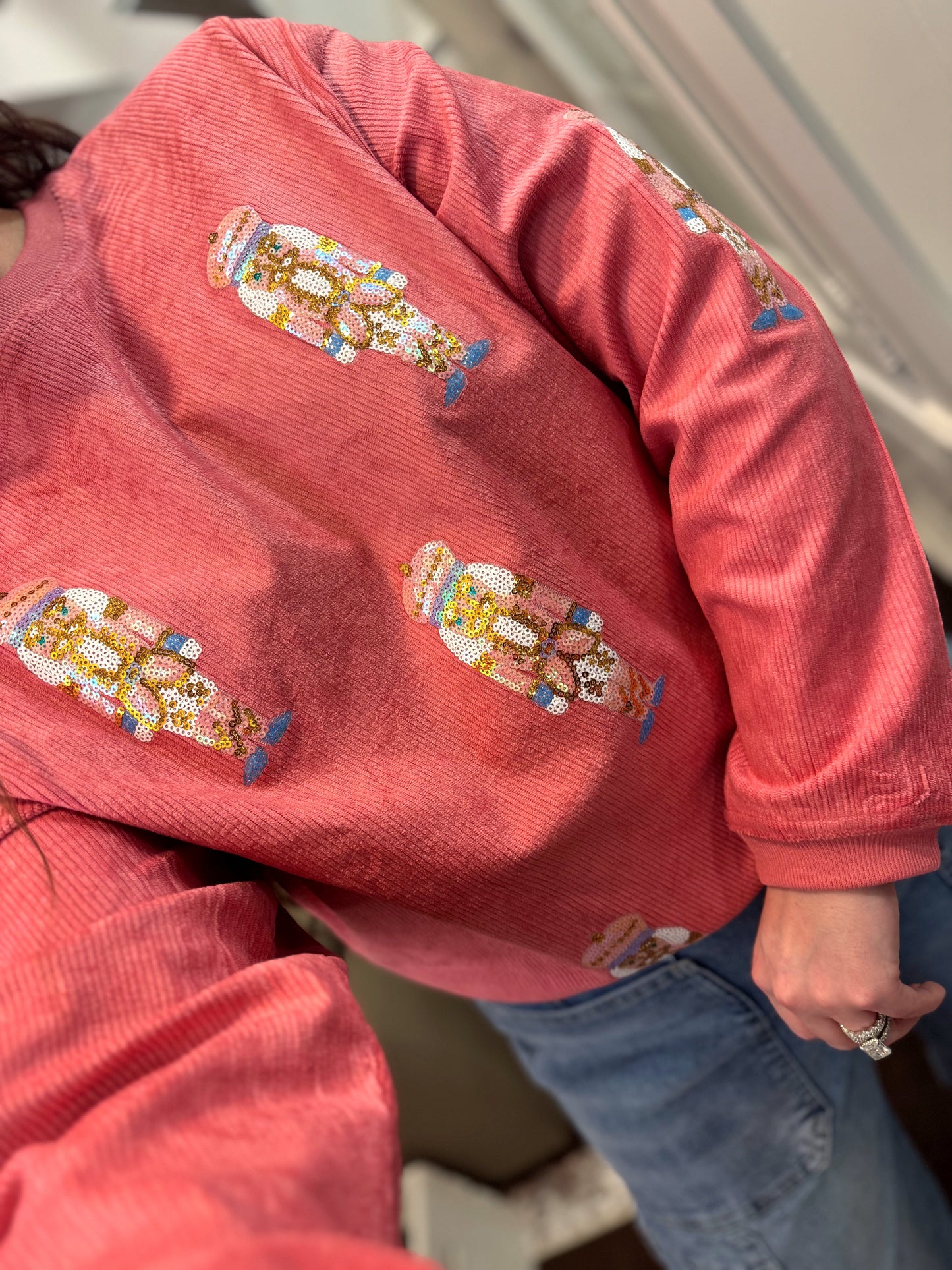 Pastel Nutcracker Sequin Corded Crews