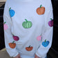 Multicolor Pumpkin Sequin Corded Crews