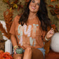 Autumn Faux Patch And Checkered Leaves Tee