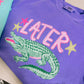 Later While Gator Graphic Tee – Purple Comfort Colors Southern Preppy Alligator Shirt