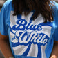 Blue and White Retro Tee