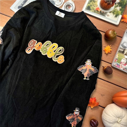 Gobble Sequin Corded Crew