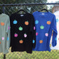Multicolor Pumpkin Sequin Corded Crews