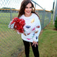 Multicolor Sequin Football Patch Corded Crews