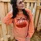 RTS Orange Sequin Pumpkin Corded Crew