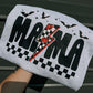 Pumpkin checker lighting bolt mama Tee or Sweatshirt