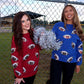 Sequin Football Corded Crews