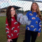 (MULTI COLOR) Sequin Basketball Corded Crews