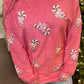 Pink Candy Cane Sequin Corded Crew