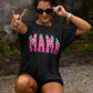 Mama Checkered Flames Tee