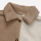 Perfect Color Block Collared Neck Long Sleeve Jacket