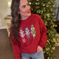Crimson Sequin Nutcracker Corded Crew