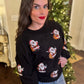 Sequin Santa Gift Corded Crew