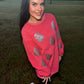 Blush Pink Glitter Ghost Corded Crew
