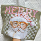 Merry stylish checker Santa design tee / sweatshirt