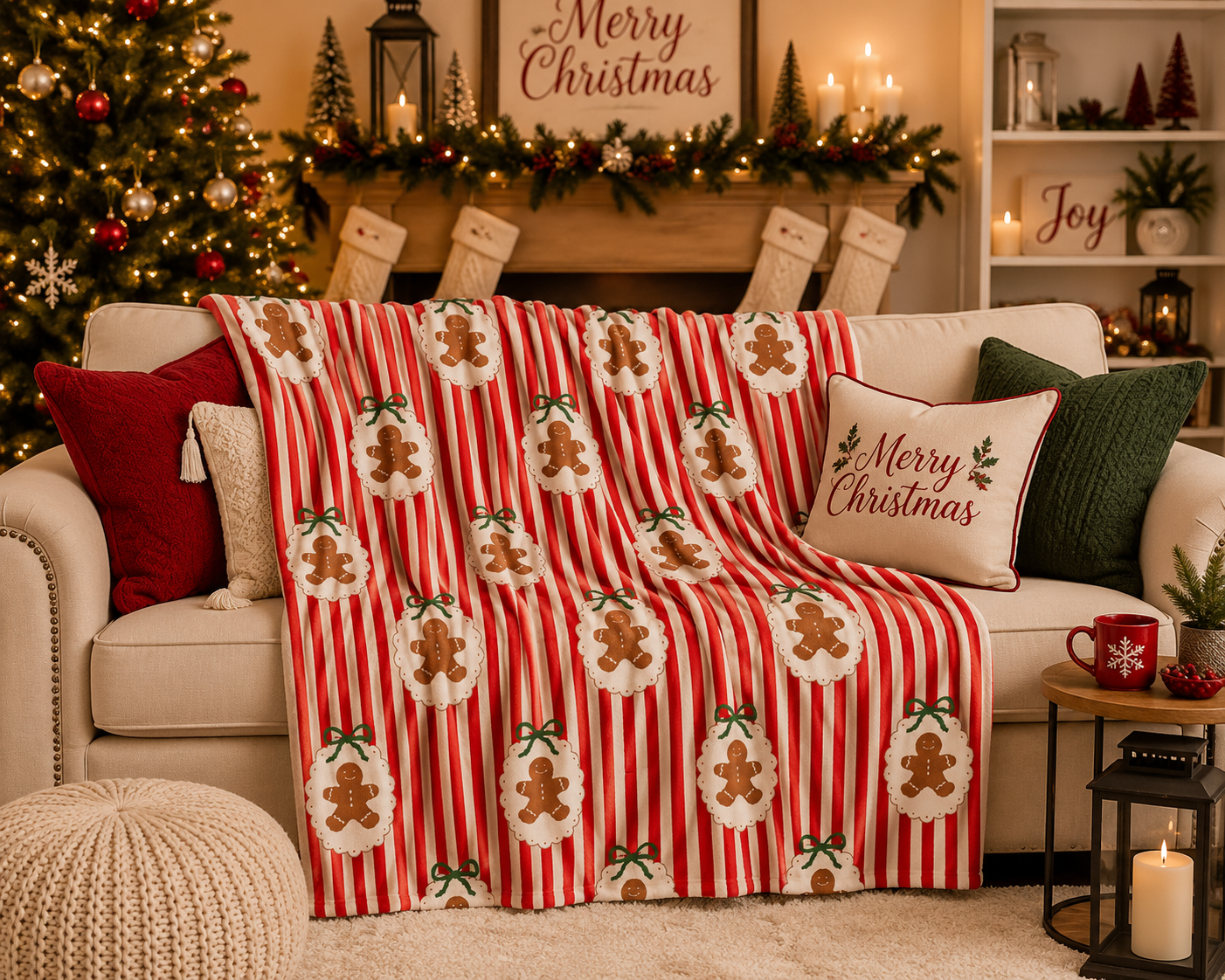 Striped Gingerbread Blanket *Pre Order* *CIJ SPECIAL*
