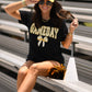 Gold Game Day Gingham Bow Tee