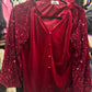 Red Velvet Sequin Top