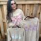 Beige Ghost Bow Corded Crew