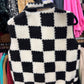 Black & White Sherpa Vest