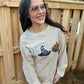 Beige Sequin Halloween Corded Crew