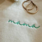 Ivory Dainty Mama Embroidered Split Neck Sweatshirt