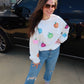 Multicolor Pumpkin Sequin Corded Crews