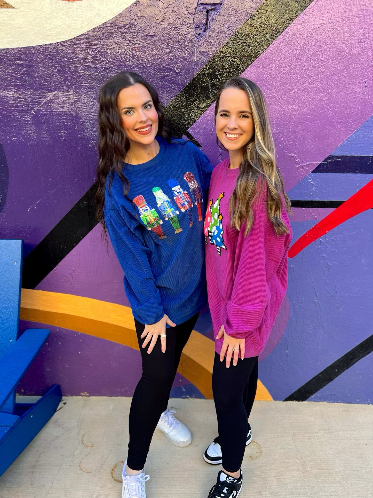 Blue Nutcracker Sequin Corded Crew