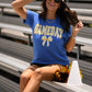 Game Day Gingham Bow Royal Tee