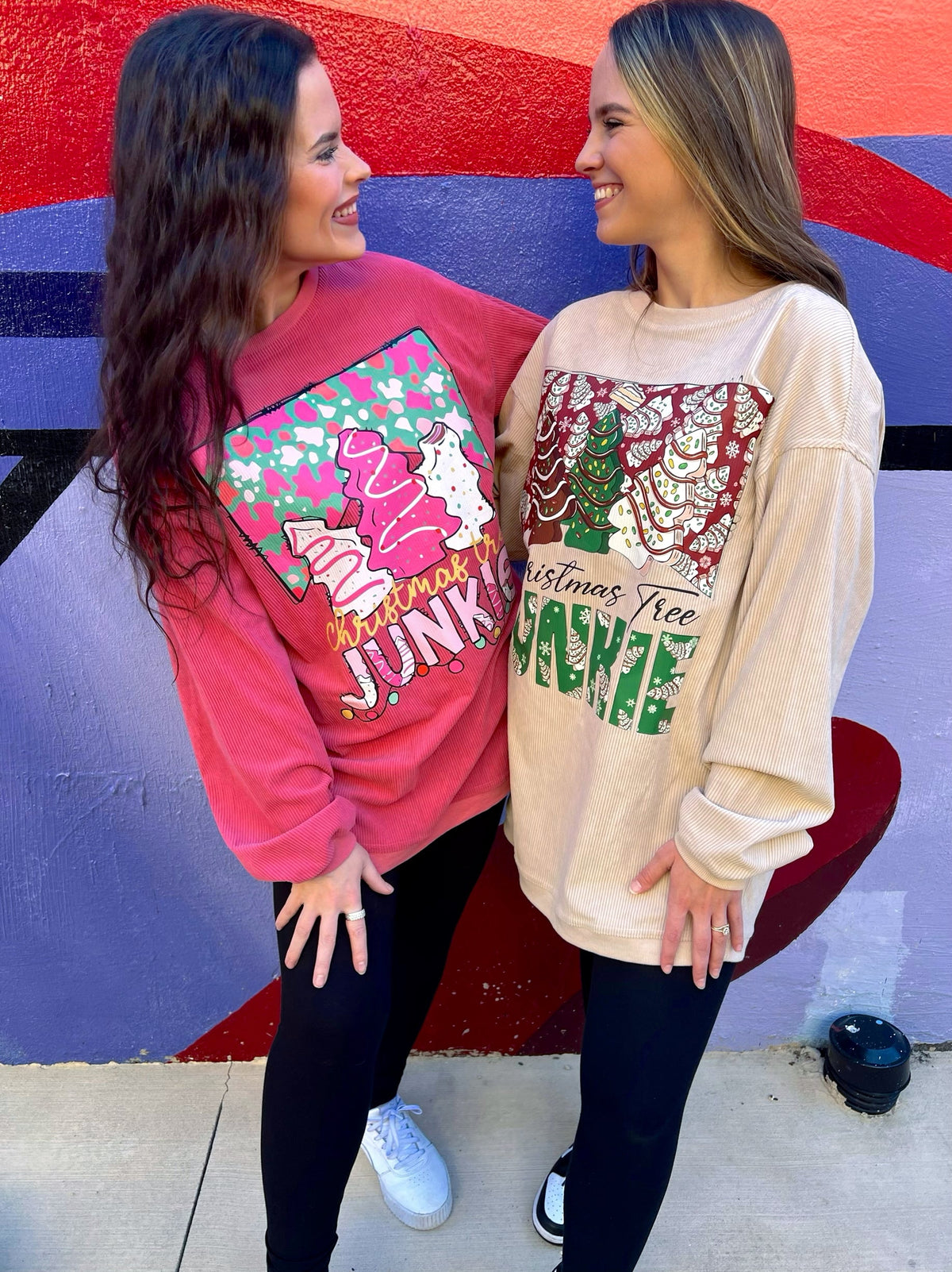 RTS Pink Christmas Tree Junkie Corded Crew
