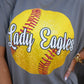 Custom Faux Glitter Softball Tee