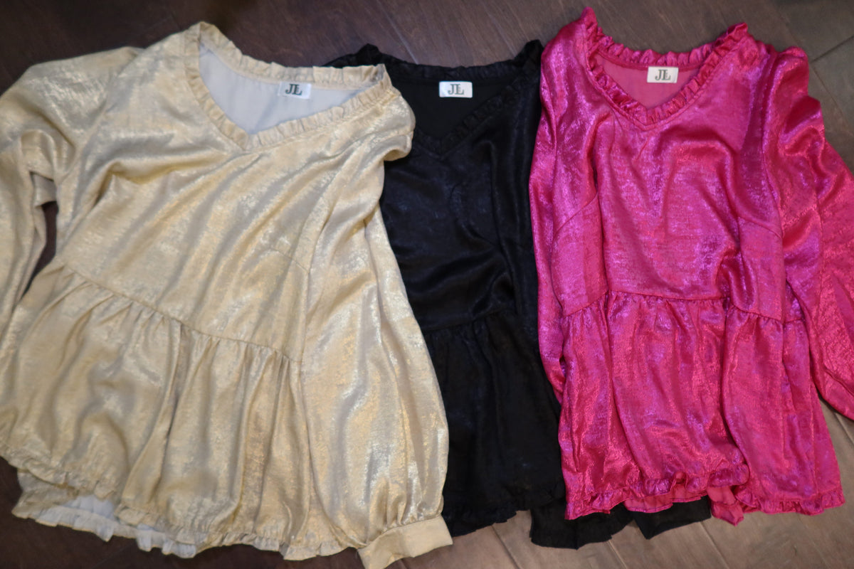 Metallic Babydoll Tops