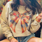Fall Plaid Bow Sweatshirt