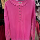 Pink Sequin/Velvet Pullover