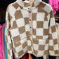 Tan & White Sherpa Jacket