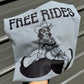 Free rides pinup girl & mustache tee or sweatshirt