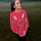Blush Pink Glitter Ghost Corded Crew