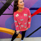 Pink/Silver Sequin Bow Corded Crew