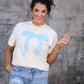 Turquoise Lace Bow Tee