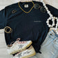 Black Dainty Mama Embroidered Tee
