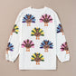 Multicolor Turkey Sequin Corded Crews
