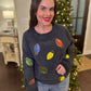 Sequin Lights Charcoal Corded Crew