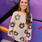 RTS Sequin Wreath Corded Crew