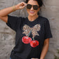 Leopard Bow Cherry Tee